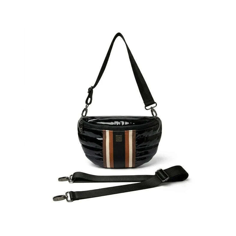 THINK ROYLN Little Runaway Black Patent Nylon w/ Stripe