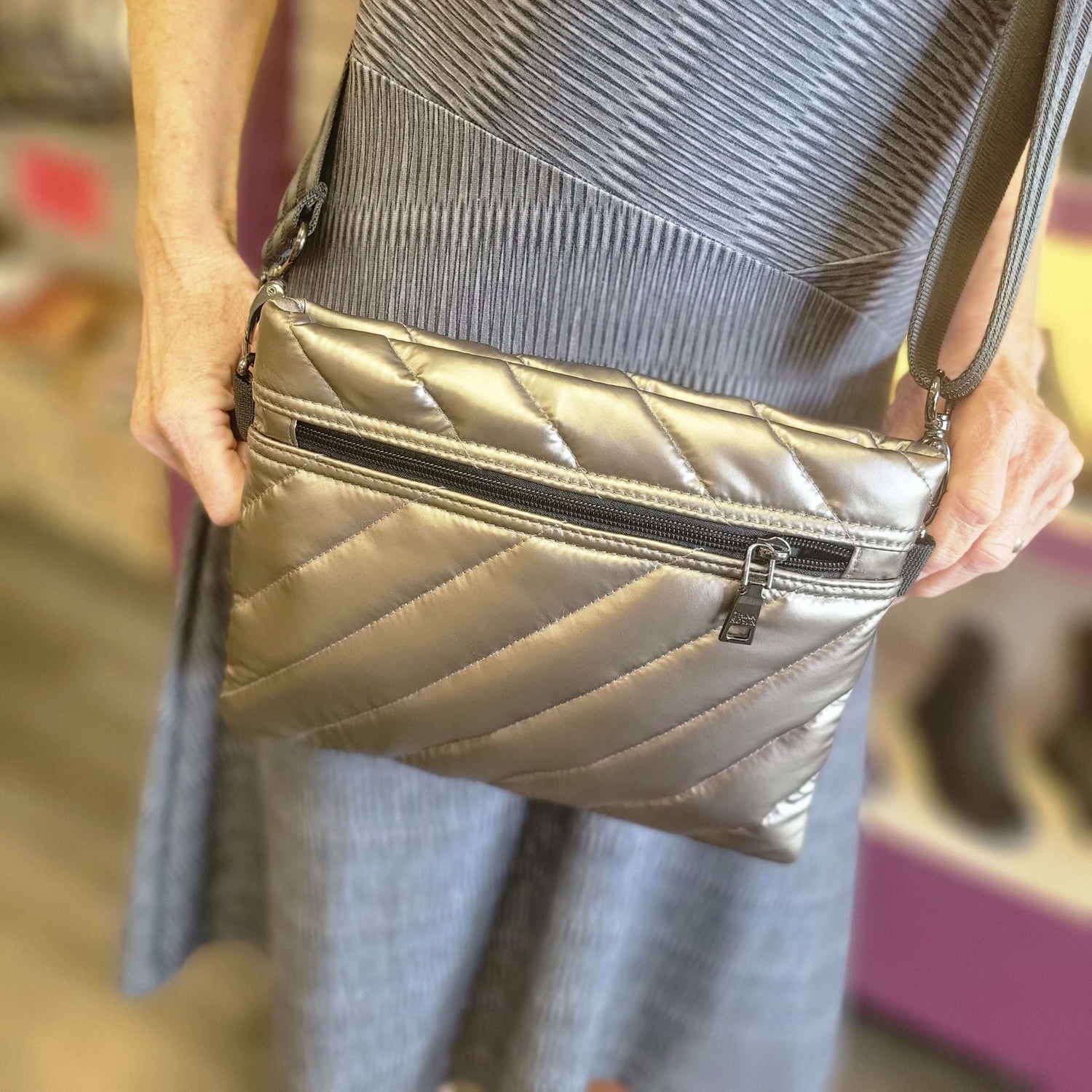 Think Royln Wingman Bag in Pearl Silver