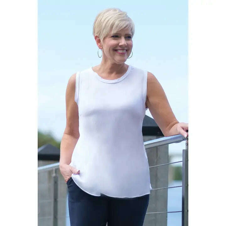 Tina Stephens - Antonia Top - White, CLOTHING, Tina Stephens, Plum Bottom