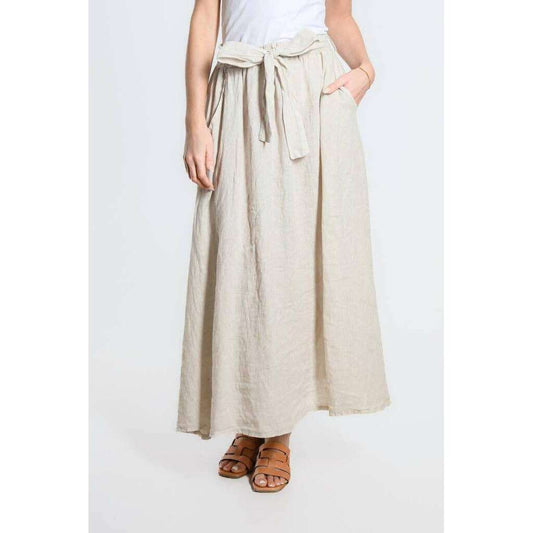 [TINA Stephens Italy/Tees By Tina - Angie A-Line Long Linen Skirt with Pockets (SL113): 250 Beige], [CLOTHING], [TINA Stephens Italy/Tees By Tina], [Plum Bottom].