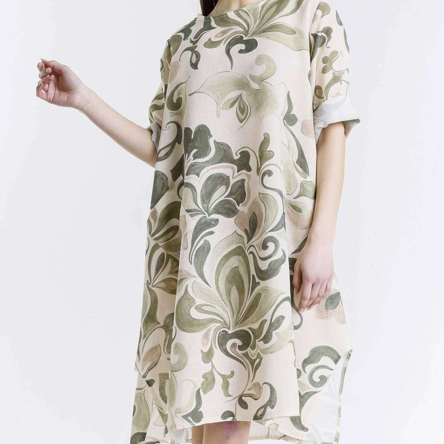 [TINA Stephens Italy/Tees By Tina - April Fleur Pocket Dress (DSS165R): 303 Army / One Size], [], [TINA Stephens Italy/Tees By Tina], [Plum Bottom].