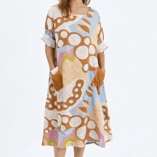 [TINA Stephens Italy/Tees By Tina - April Reef Pocket Dress (DSS165E): 250 Beige / One Size], [], [TINA Stephens Italy/Tees By Tina], [Plum Bottom].