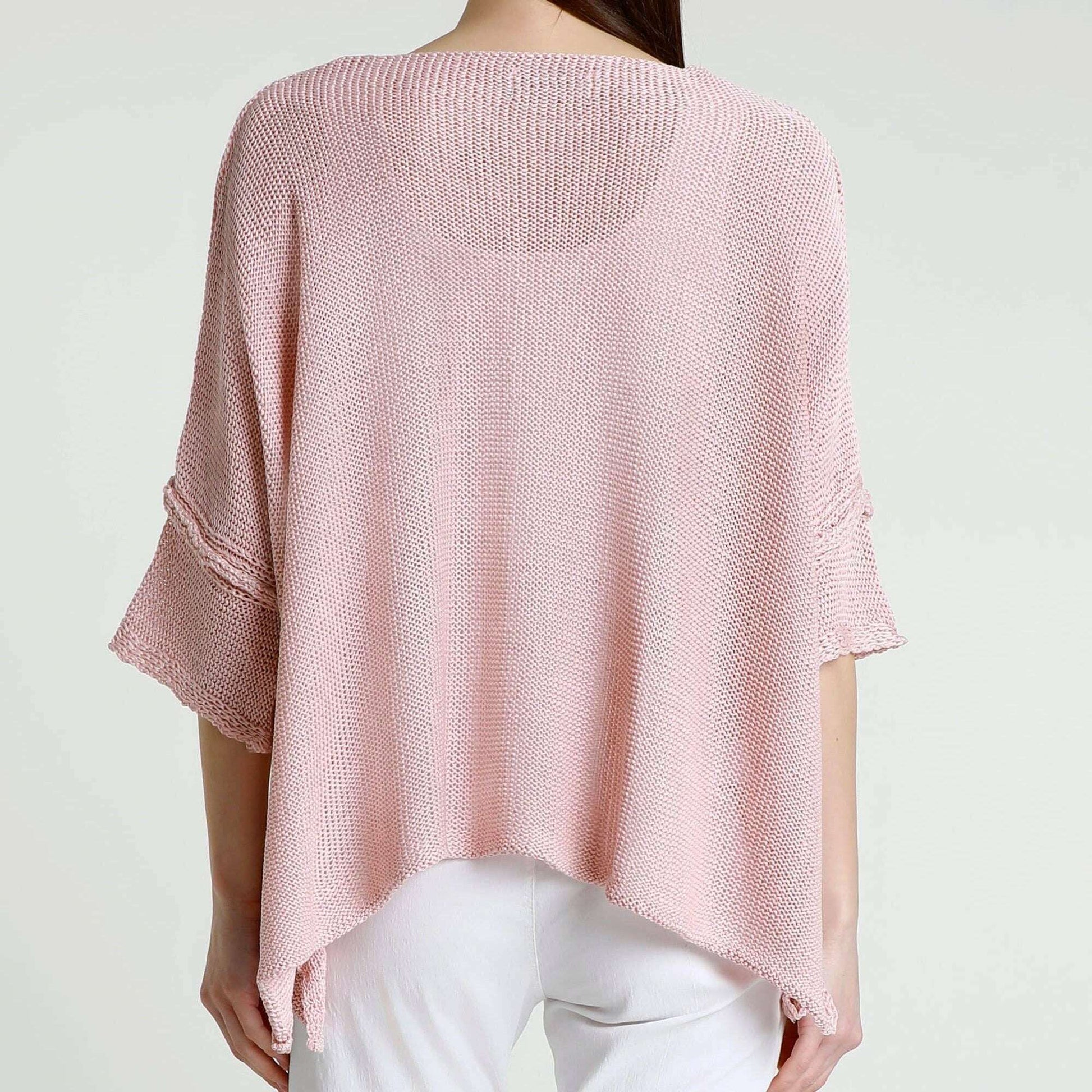 [TINA Stephens Italy/Tees By Tina - Benoite Center Seam Open Knit Topper (BQ910): 681 Blush / One Size], [], [TINA Stephens Italy/Tees By Tina], [Plum Bottom].