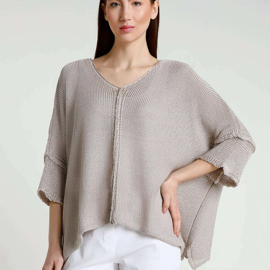 [TINA Stephens Italy/Tees By Tina - Benoite Center Seam Open Knit Topper (BQ910): 109 Natural / One Size], [], [TINA Stephens Italy/Tees By Tina], [Plum Bottom].