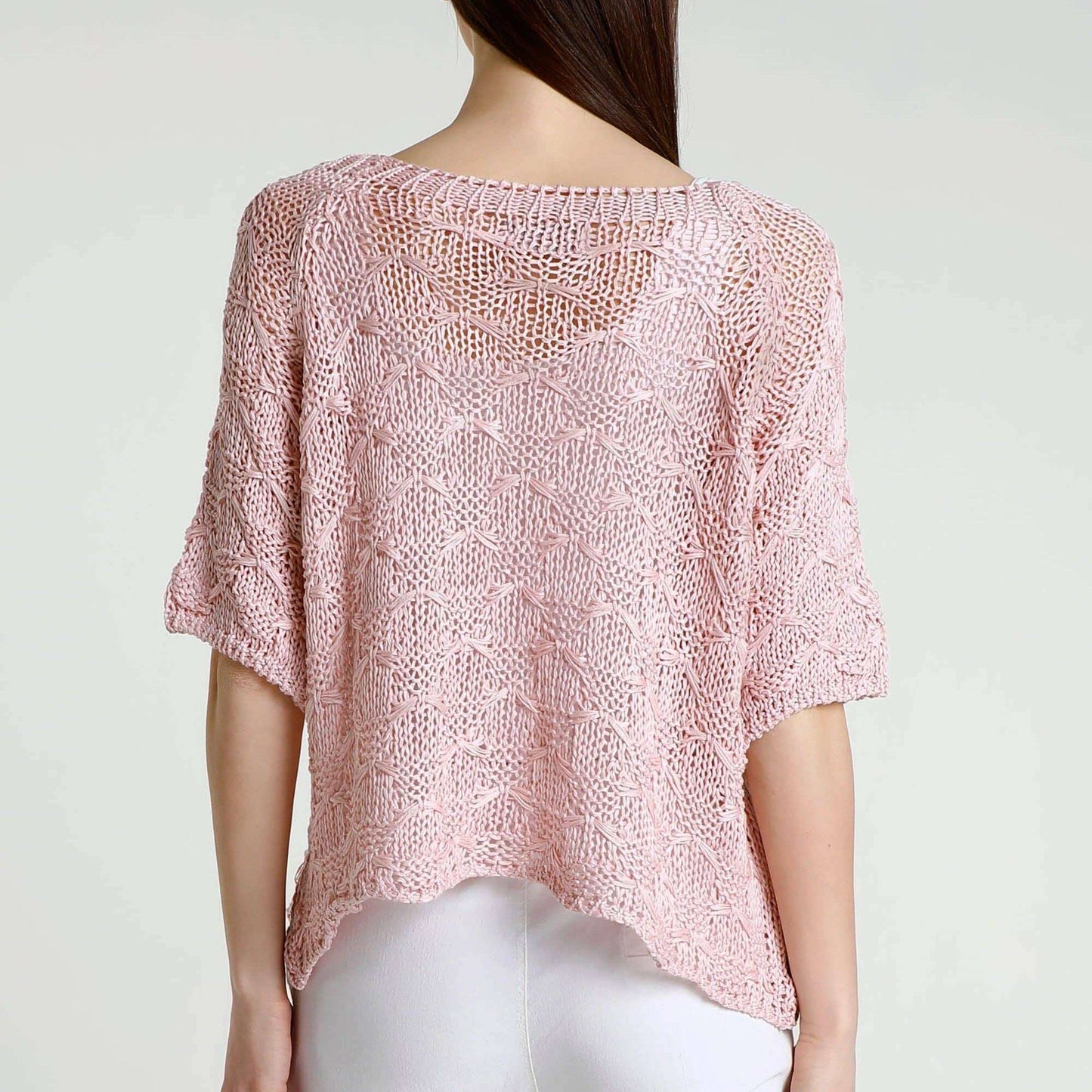 [TINA Stephens Italy/Tees By Tina - Coralie Basket Open Weave Topper (BSS920): 681 Blush / One Size], [], [TINA Stephens Italy/Tees By Tina], [Plum Bottom].