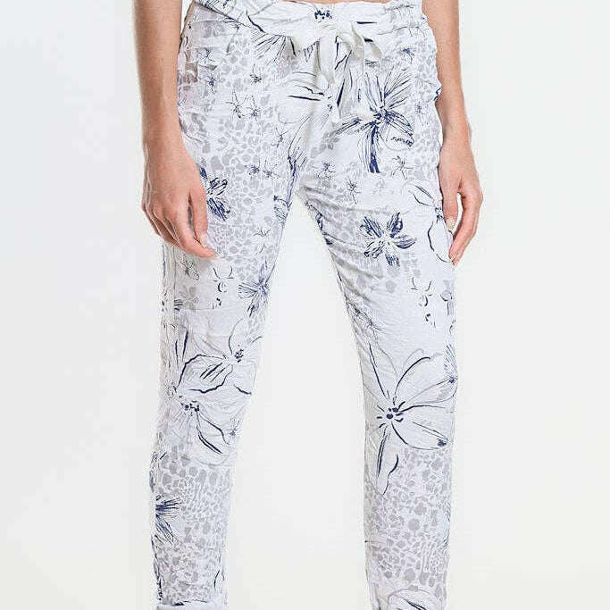 [TINA Stephens Italy/Tees By Tina - Daelyn Hibiscus Animal Pull On Pant (PL707H): 100 White], [], [TINA Stephens Italy/Tees By Tina], [Plum Bottom].