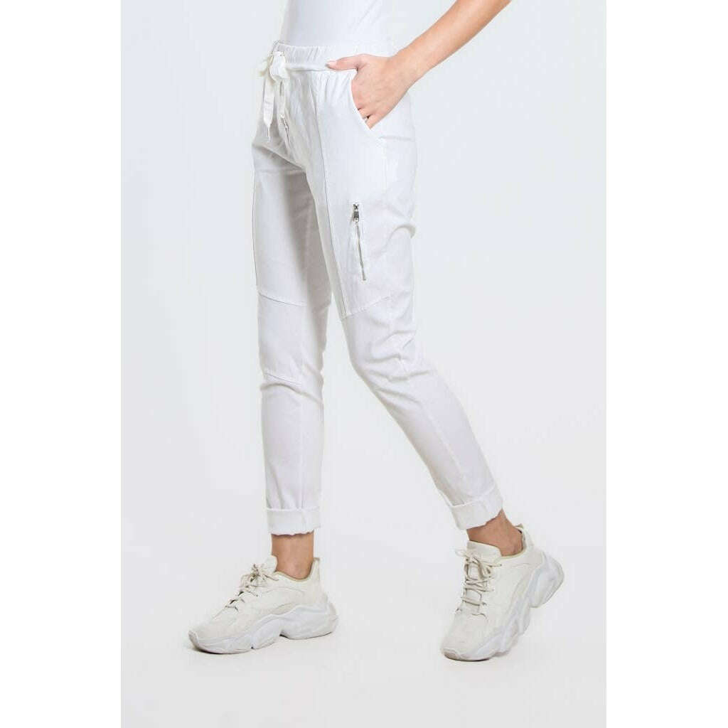 TINA STEPHENS ITALY Danica Side Zipper Pant White, CLOTHING, TINA Stephens Italy/Tees By Tina, Plum Bottom