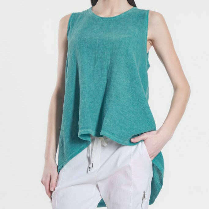 [TINA Stephens Italy/Tees By Tina - Lexa Lin-Co Tunic Tank (BT117): 326 Lake Enzyme], [], [TINA Stephens Italy/Tees By Tina], [Plum Bottom].