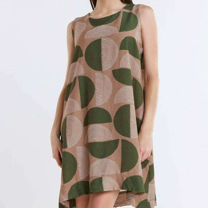 [TINA Stephens Italy/Tees By Tina - Moon Marion Sleeveless Shift Dress (DT225M): 303 Army / One Size], [], [TINA Stephens Italy/Tees By Tina], [Plum Bottom].