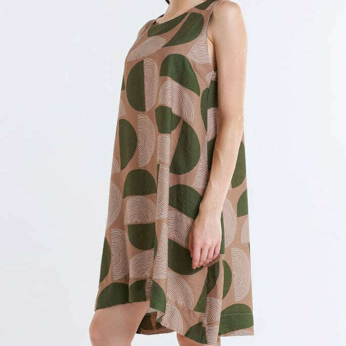 [TINA Stephens Italy/Tees By Tina - Moon Marion Sleeveless Shift Dress (DT225M): 303 Army / One Size], [], [TINA Stephens Italy/Tees By Tina], [Plum Bottom].