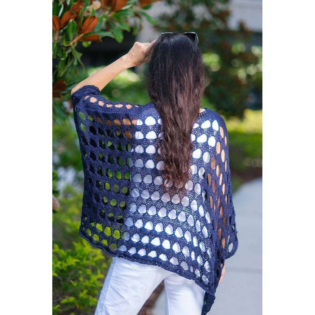 [TINA Stephens Italy/Tees By Tina - Oceana Circle Open Knit Topper (BQ904): 409 Navy], [CLOTHING], [TINA Stephens Italy/Tees By Tina], [Plum Bottom].
