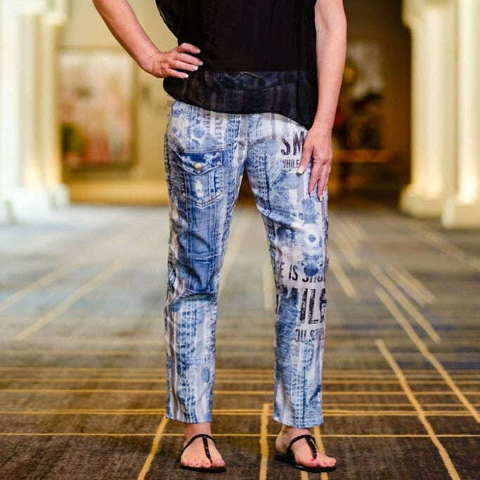 [TINA Stephens Italy/Tees By Tina - Saoirse Vintage Blue Featherweight Drawstring Pant (PL178V): 491 Vintage Blue], [], [TINA Stephens Italy/Tees By Tina], [Plum Bottom].