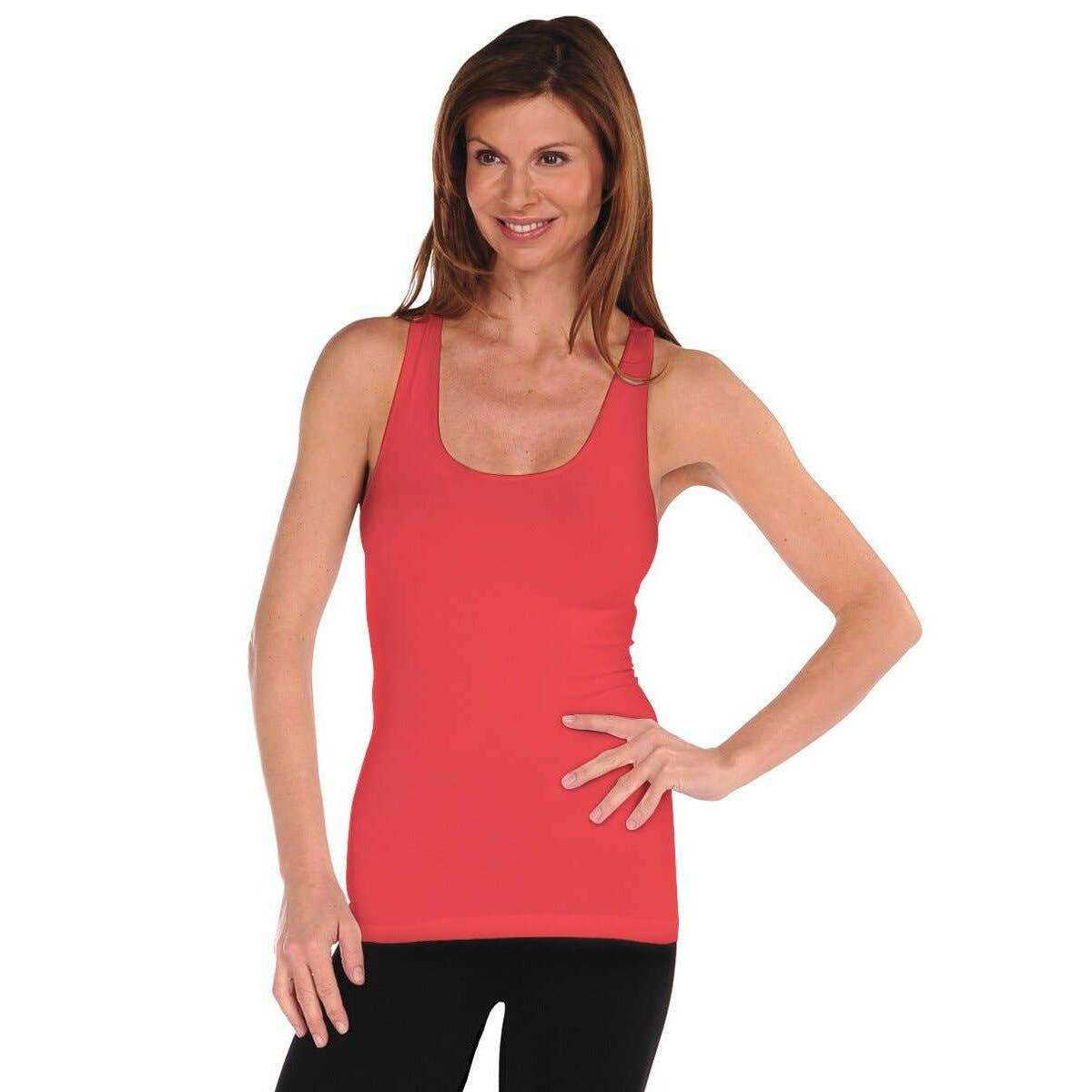 [TINA Stephens Italy/Tees By Tina - Sorbtek Racer Back Tank (303SRB): 159 Coral], [CLOTHING], [TINA Stephens Italy/Tees By Tina], [Plum Bottom].