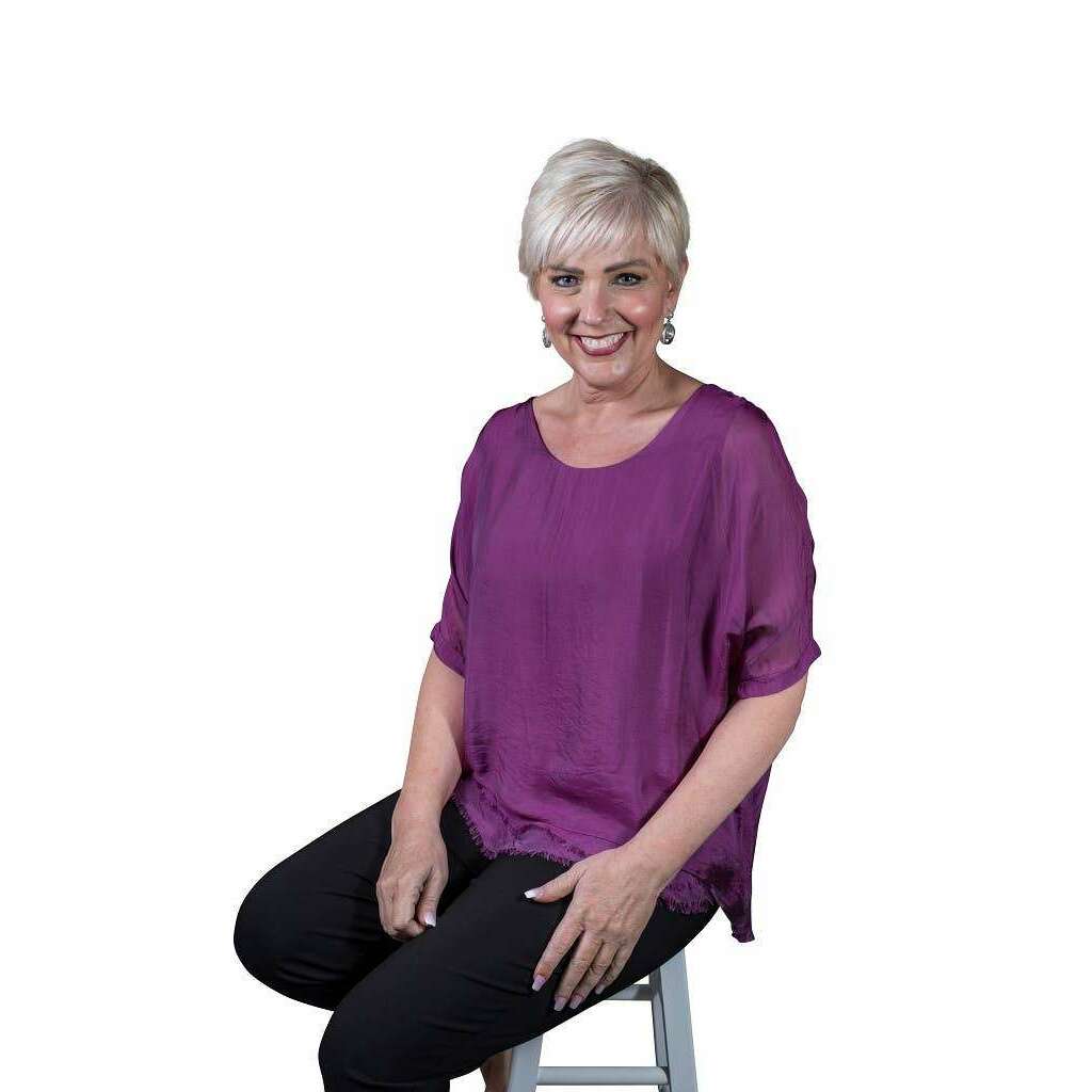 [TINA Stephens Italy/Tees By Tina - Adriana Silk Double Raw Edge Top (BQ209): 427 Jeans / One Size], [], [TINA Stephens Italy/Tees By Tina], [Plum Bottom].