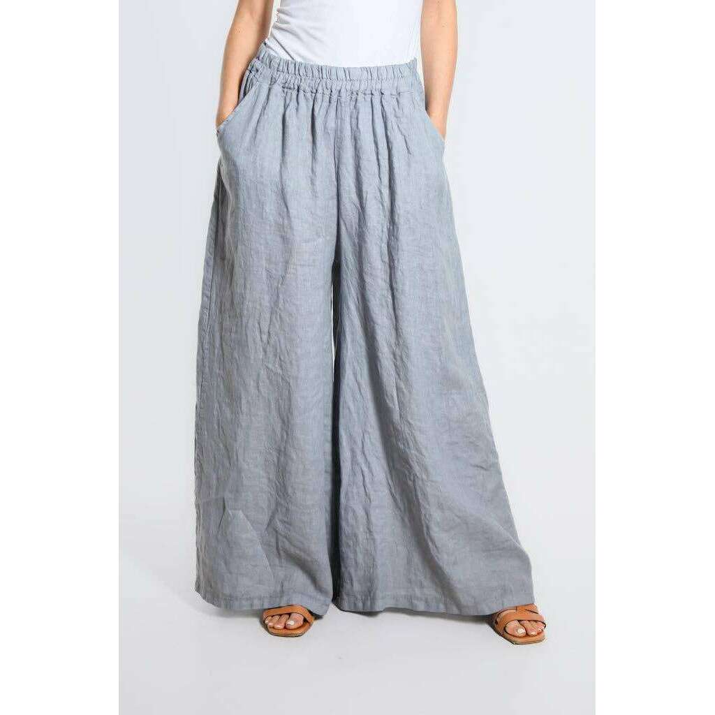 [TINA Stephens Italy/Tees By Tina - Angelena Linen Wide Leg Pant (PL187): 681 Blush], [], [TINA Stephens Italy/Tees By Tina], [Plum Bottom].