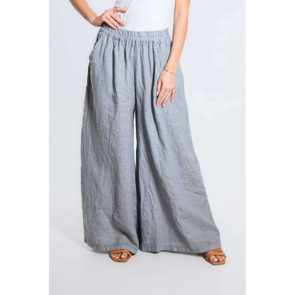 [TINA Stephens Italy/Tees By Tina - Angelena Linen Wide Leg Pant (PL187): 681 Blush], [], [TINA Stephens Italy/Tees By Tina], [Plum Bottom].