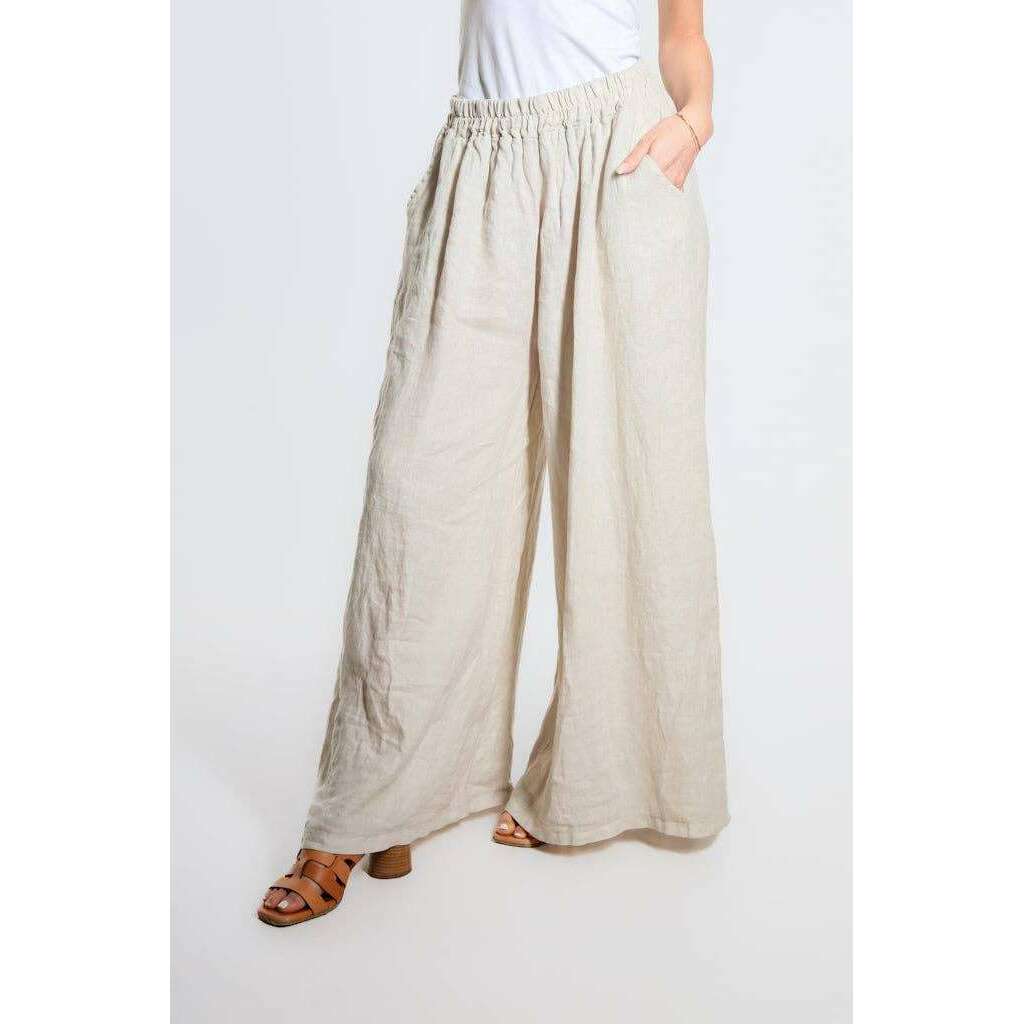 [TINA Stephens Italy/Tees By Tina - Angelena Linen Wide Leg Pant (PL187): 681 Blush], [], [TINA Stephens Italy/Tees By Tina], [Plum Bottom].