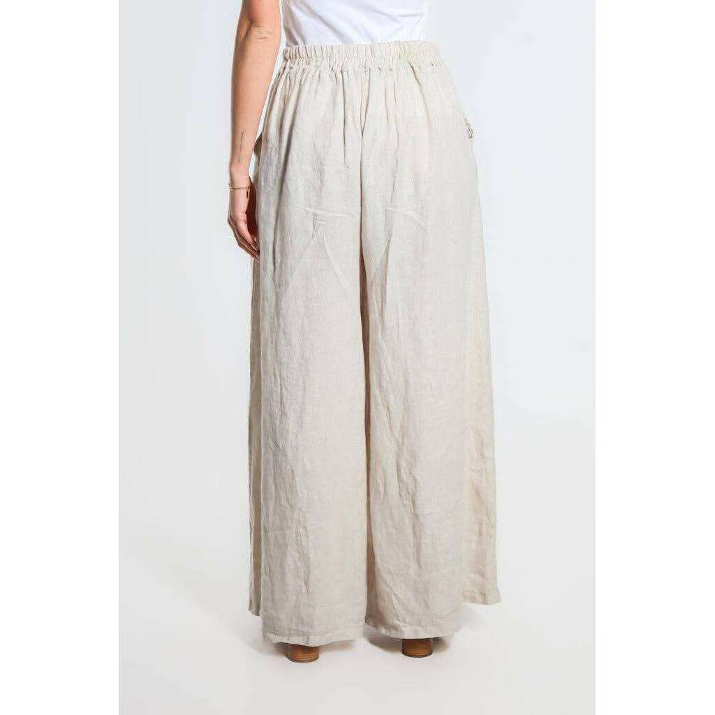 [TINA Stephens Italy/Tees By Tina - Angelena Linen Wide Leg Pant (PL187): 681 Blush], [], [TINA Stephens Italy/Tees By Tina], [Plum Bottom].