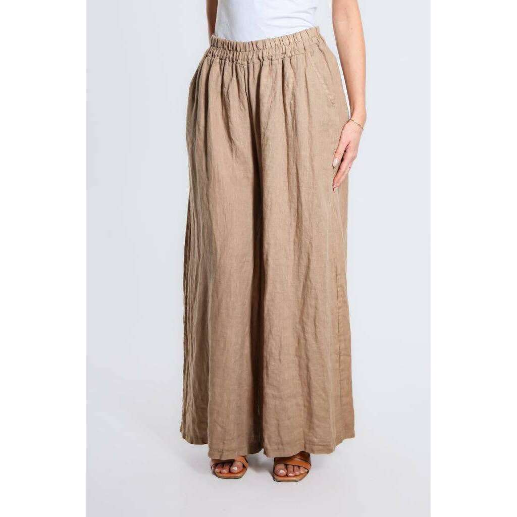 [TINA Stephens Italy/Tees By Tina - Angelena Linen Wide Leg Pant (PL187): 681 Blush], [], [TINA Stephens Italy/Tees By Tina], [Plum Bottom].