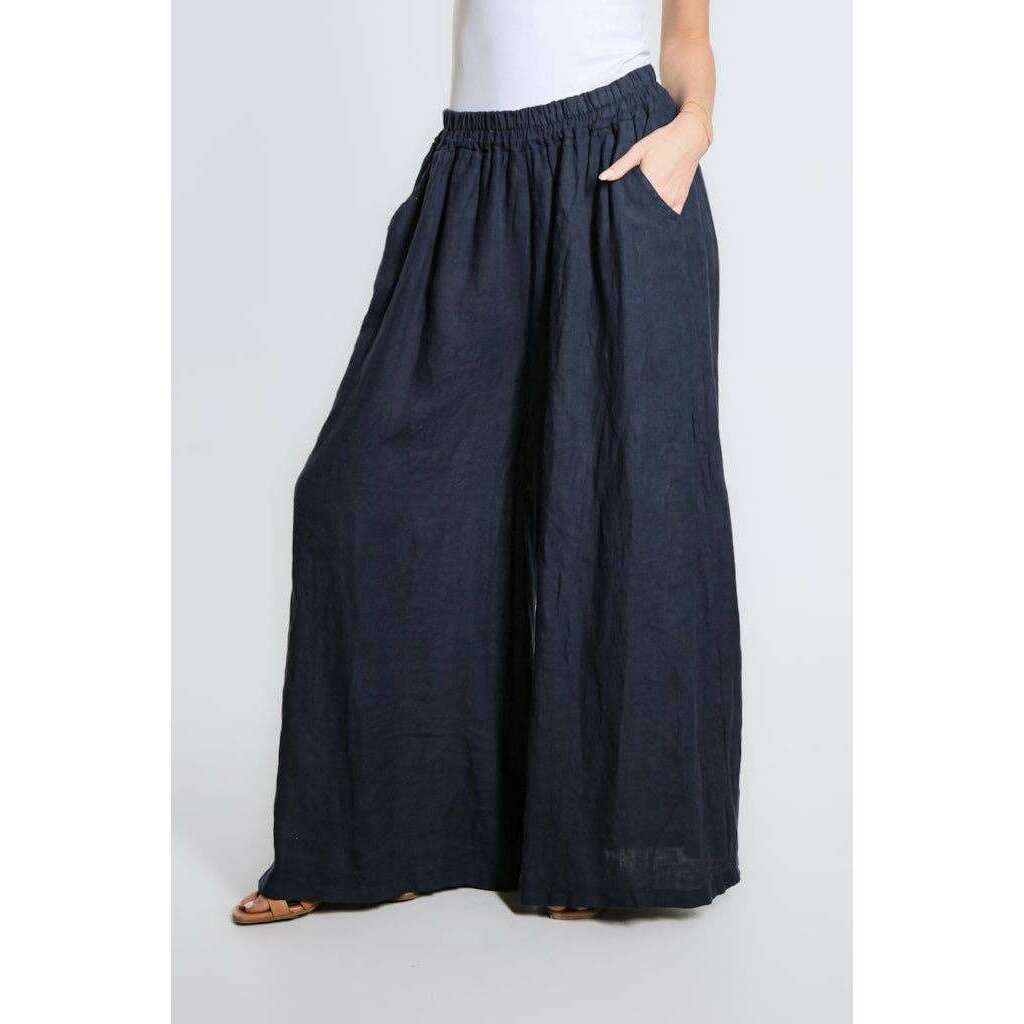 [TINA Stephens Italy/Tees By Tina - Angelena Linen Wide Leg Pant (PL187): 681 Blush], [], [TINA Stephens Italy/Tees By Tina], [Plum Bottom].