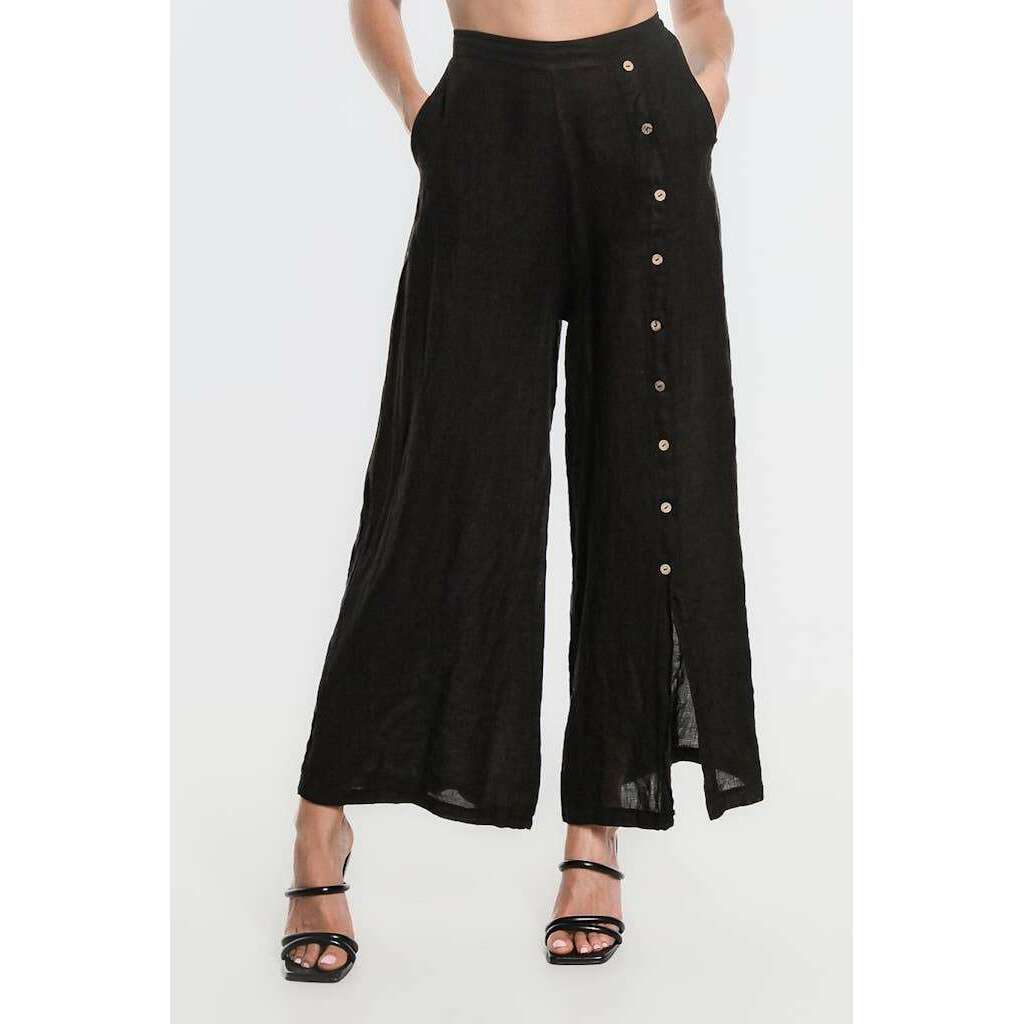 [TINA Stephens Italy/Tees By Tina - Gracelynn Button Linen Pant (PL135): 210 Taupe], [], [TINA Stephens Italy/Tees By Tina], [Plum Bottom].