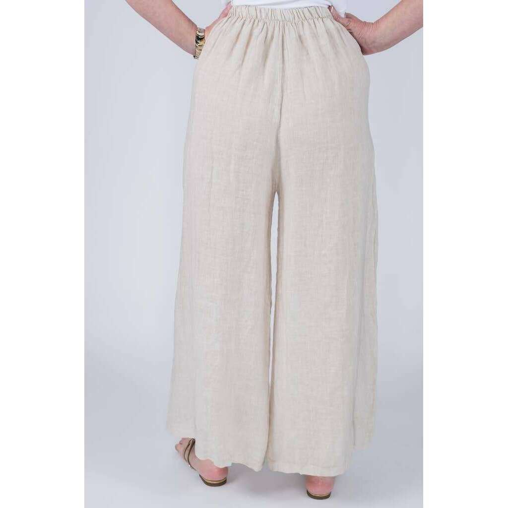 [TINA Stephens Italy/Tees By Tina - Gracelynn Button Linen Pant (PL135): 210 Taupe], [], [TINA Stephens Italy/Tees By Tina], [Plum Bottom].