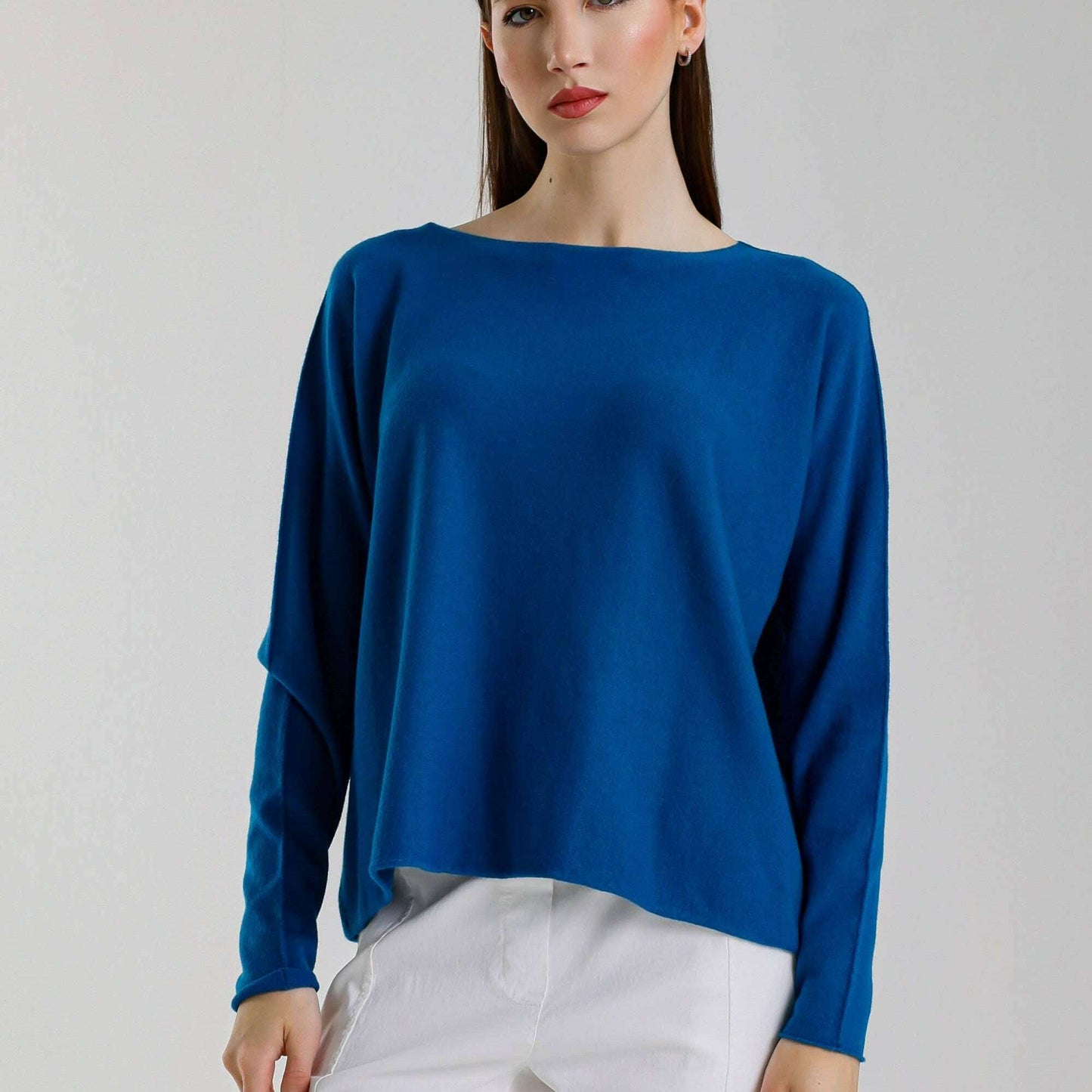 TINA Stephens Italy/Tees By Tina - Laurin Seriously Soft Jewel Neck Sweater Cobalt, Sweaters, TINA Stephens Italy/Tees By Tina, Plum Bottom