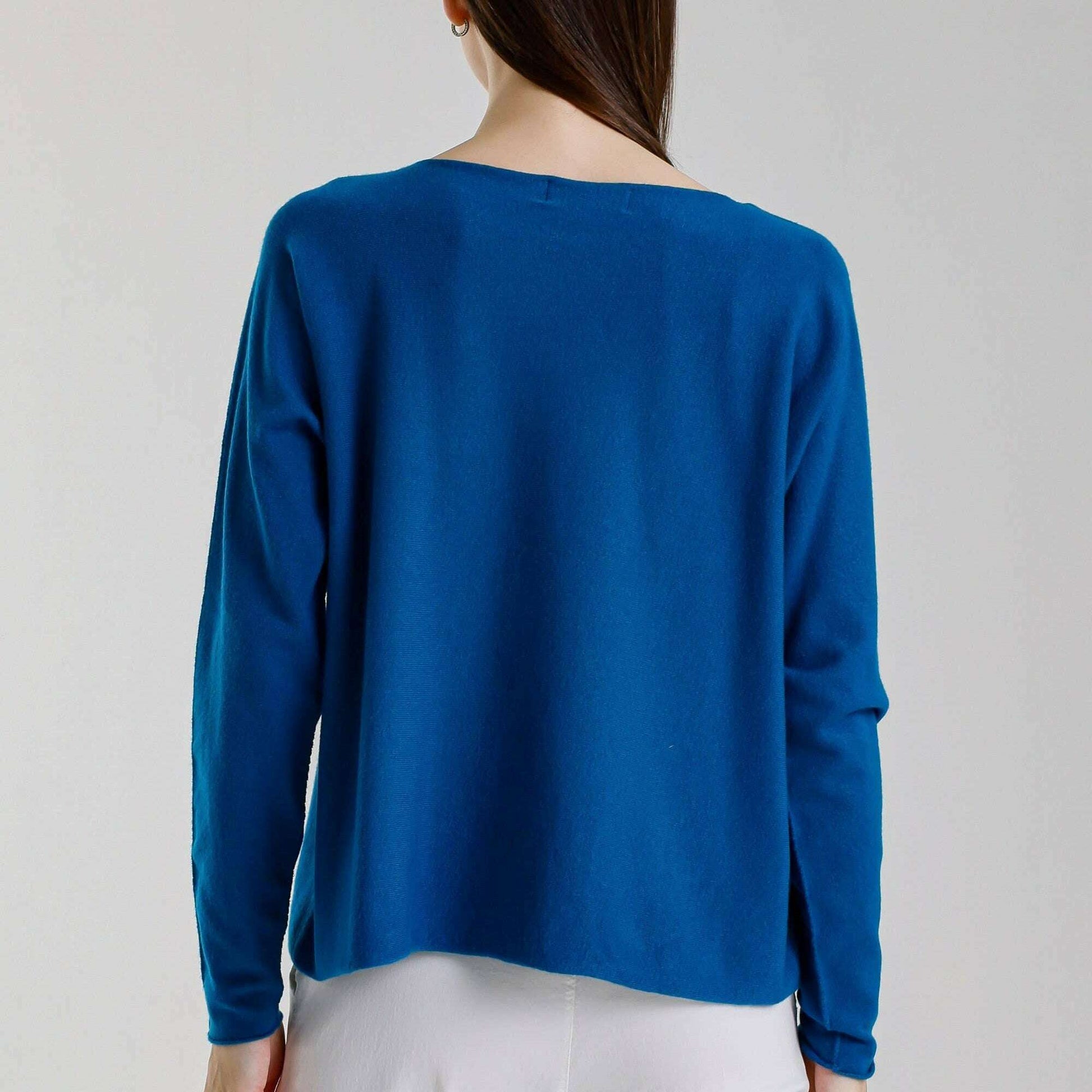 TINA Stephens Italy/Tees By Tina - Laurin Seriously Soft Jewel Neck Sweater Cobalt, Sweaters, TINA Stephens Italy/Tees By Tina, Plum Bottom