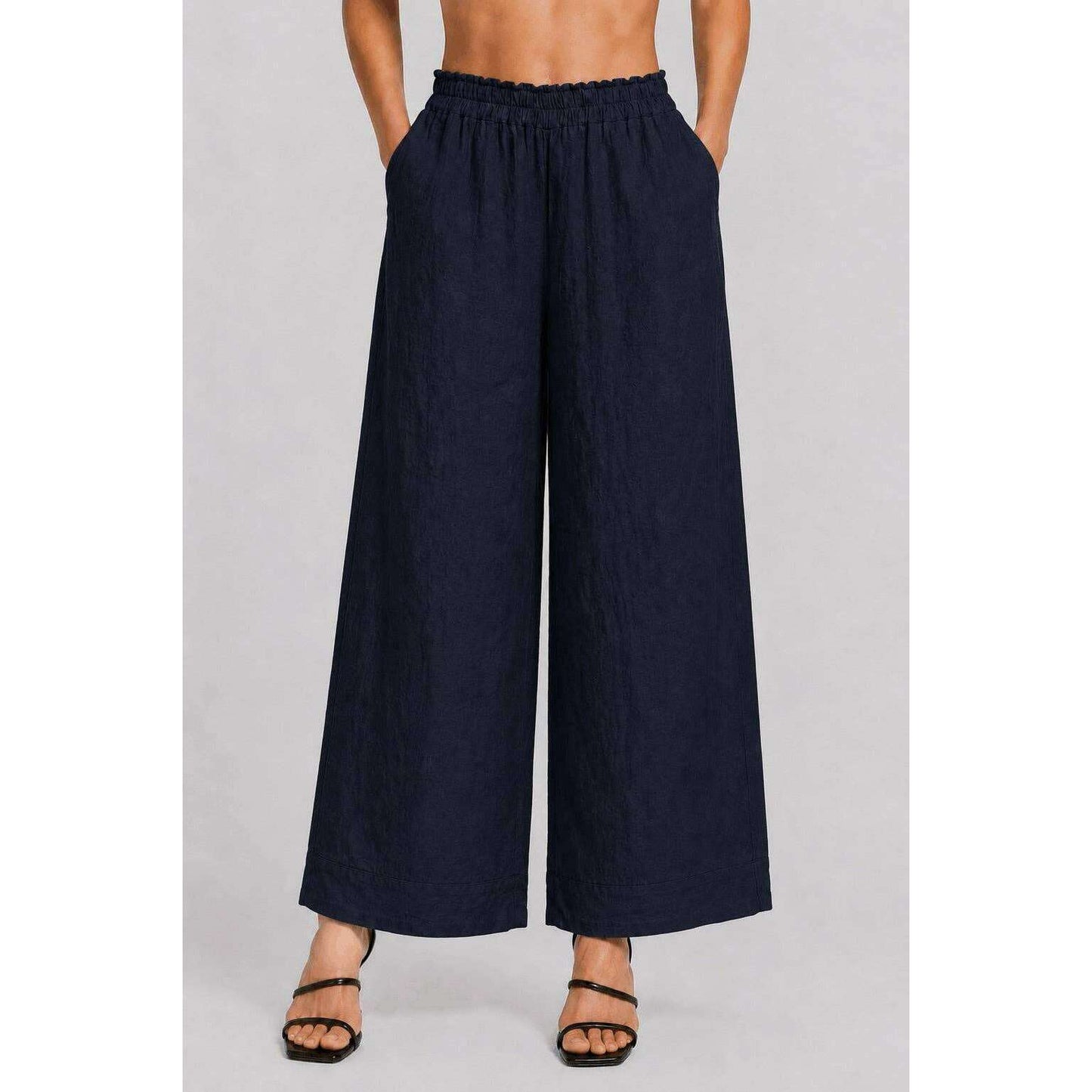TINA Stephens Italy/Tees By Tina - Lola Easy Linen Pant Navy, Pants, TINA Stephens Italy/Tees By Tina, Plum Bottom