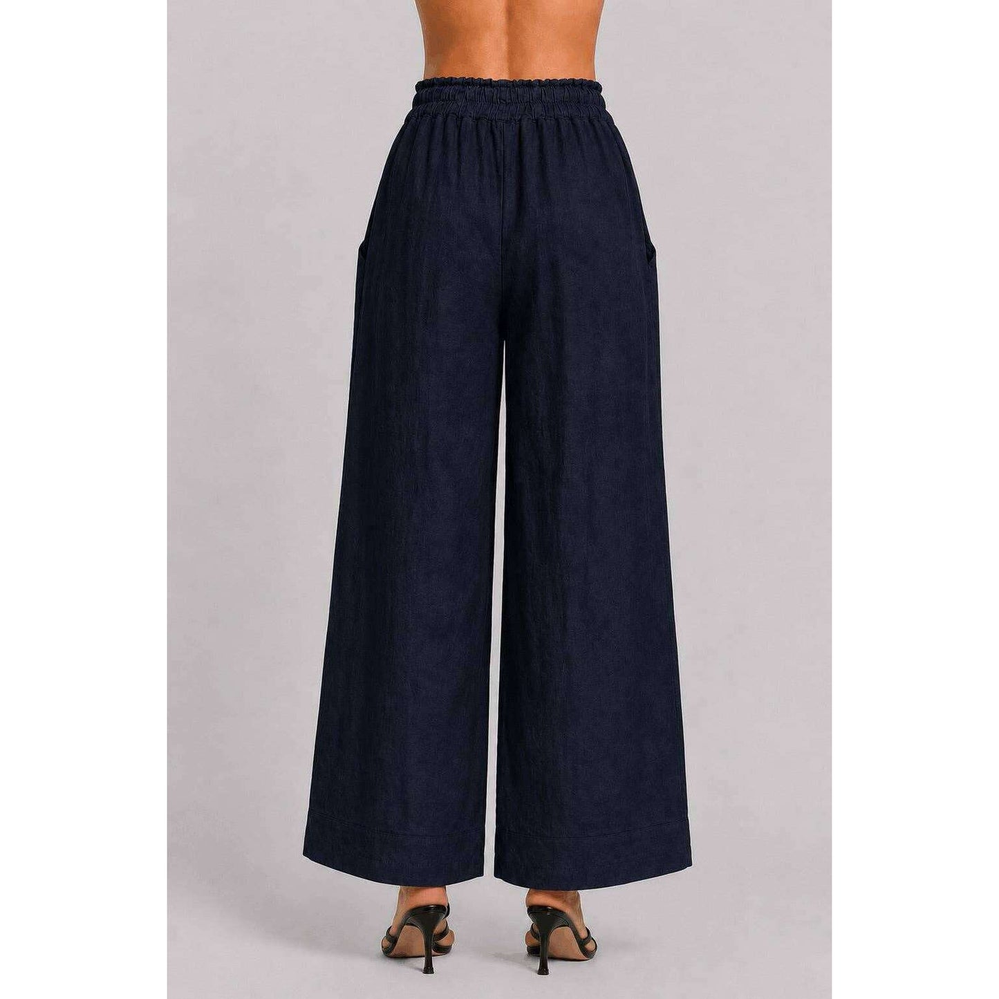 TINA Stephens Italy/Tees By Tina - Lola Easy Linen Pant Navy, Pants, TINA Stephens Italy/Tees By Tina, Plum Bottom