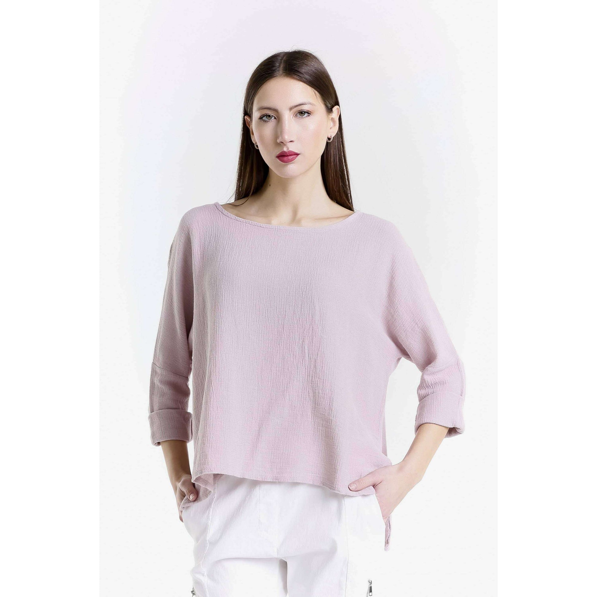 [TINA Stephens Italy/Tees By Tina - Noa Long Sleeve Raglan Top (BLS116): 100 White], [], [TINA Stephens Italy/Tees By Tina], [Plum Bottom].