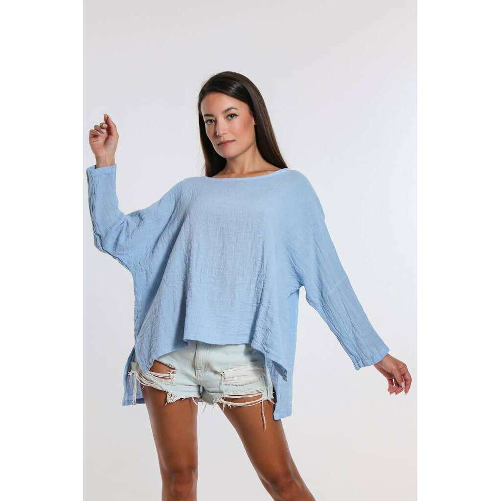 [TINA Stephens Italy/Tees By Tina - Noa Long Sleeve Raglan Top (BLS116): 100 White], [], [TINA Stephens Italy/Tees By Tina], [Plum Bottom].