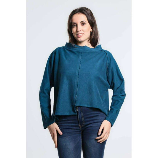 TINA Stephens Italy/Tees By Tina - Whitney French Terry Seam Top Teal, Tops, TINA Stephens Italy/Tees By Tina, Plum Bottom