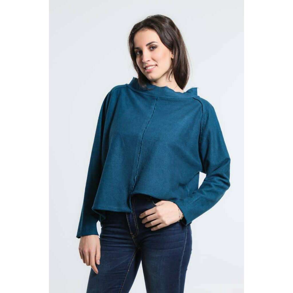 TINA Stephens Italy/Tees By Tina - Whitney French Terry Seam Top Teal, Tops, TINA Stephens Italy/Tees By Tina, Plum Bottom
