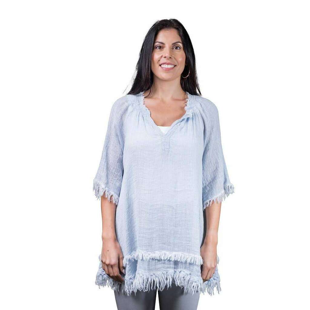 [TINA Stephens Italy/Tees By Tina - Zariah Crinkle Linen Raw Edge Top (BB104): 100 White], [], [TINA Stephens Italy/Tees By Tina], [Plum Bottom].