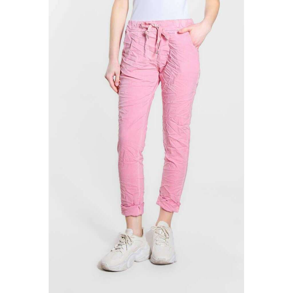 [TINA Stephens Italy/Tees By Tina - Haley Stretch Tie Waist Pant (PL119): 673 Fuchsia Enzyme / One Size], [CLOTHING], [TINA Stephens Italy/Tees By Tina], [Plum Bottom].