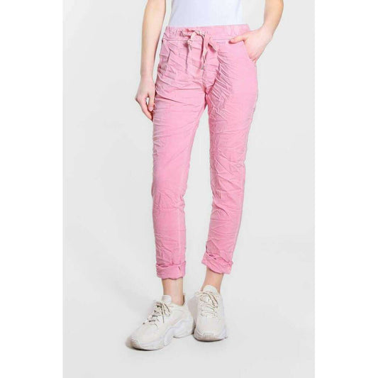 [TINA Stephens Italy/Tees By Tina - Haley Stretch Tie Waist Pant (PL119): 673 Fuchsia Enzyme / One Size], [CLOTHING], [TINA Stephens Italy/Tees By Tina], [Plum Bottom].