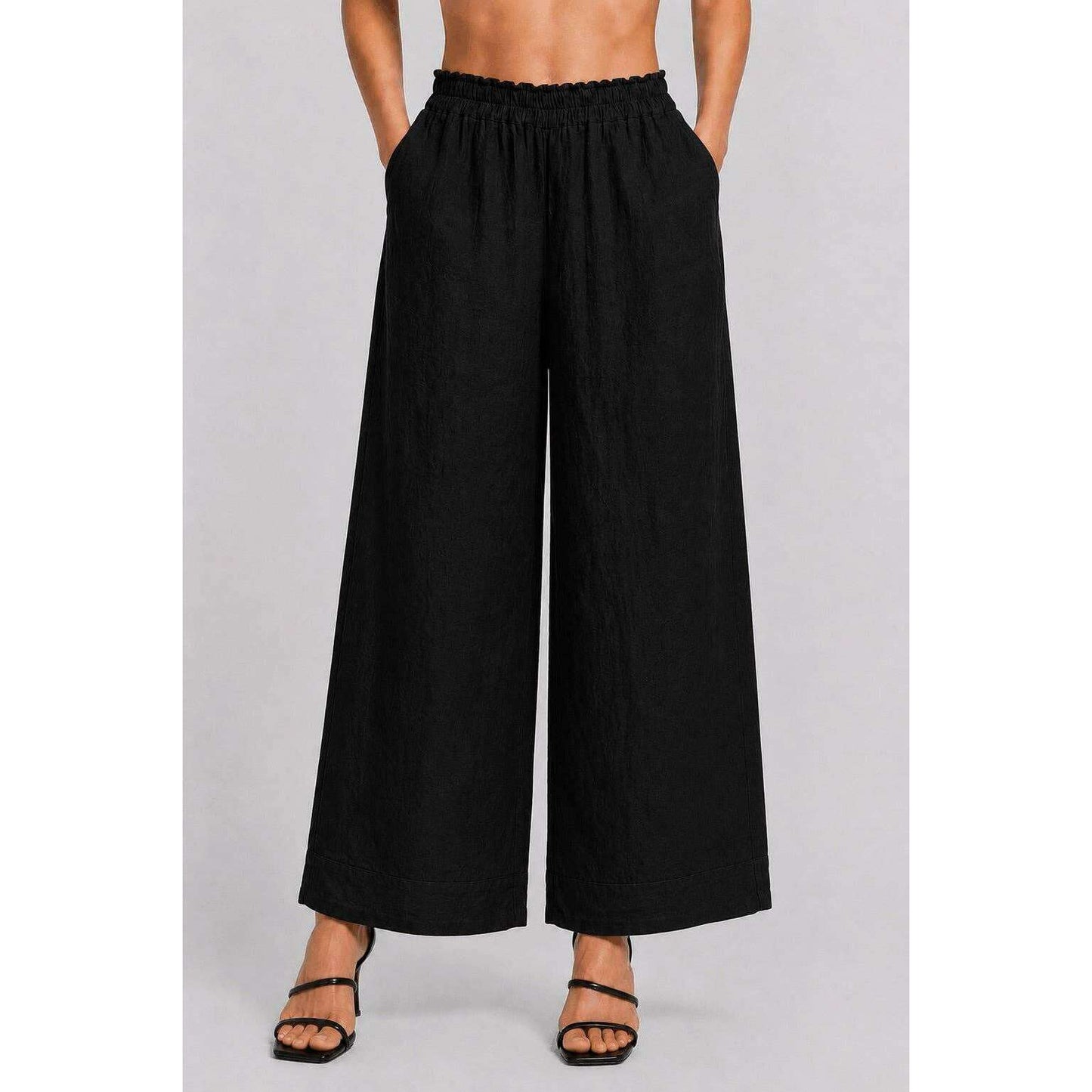 TINA Stephens Italy/Tees By Tina Lola Easy Linen Pant Black, Pants, TINA Stephens Italy/Tees By Tina, Plum Bottom