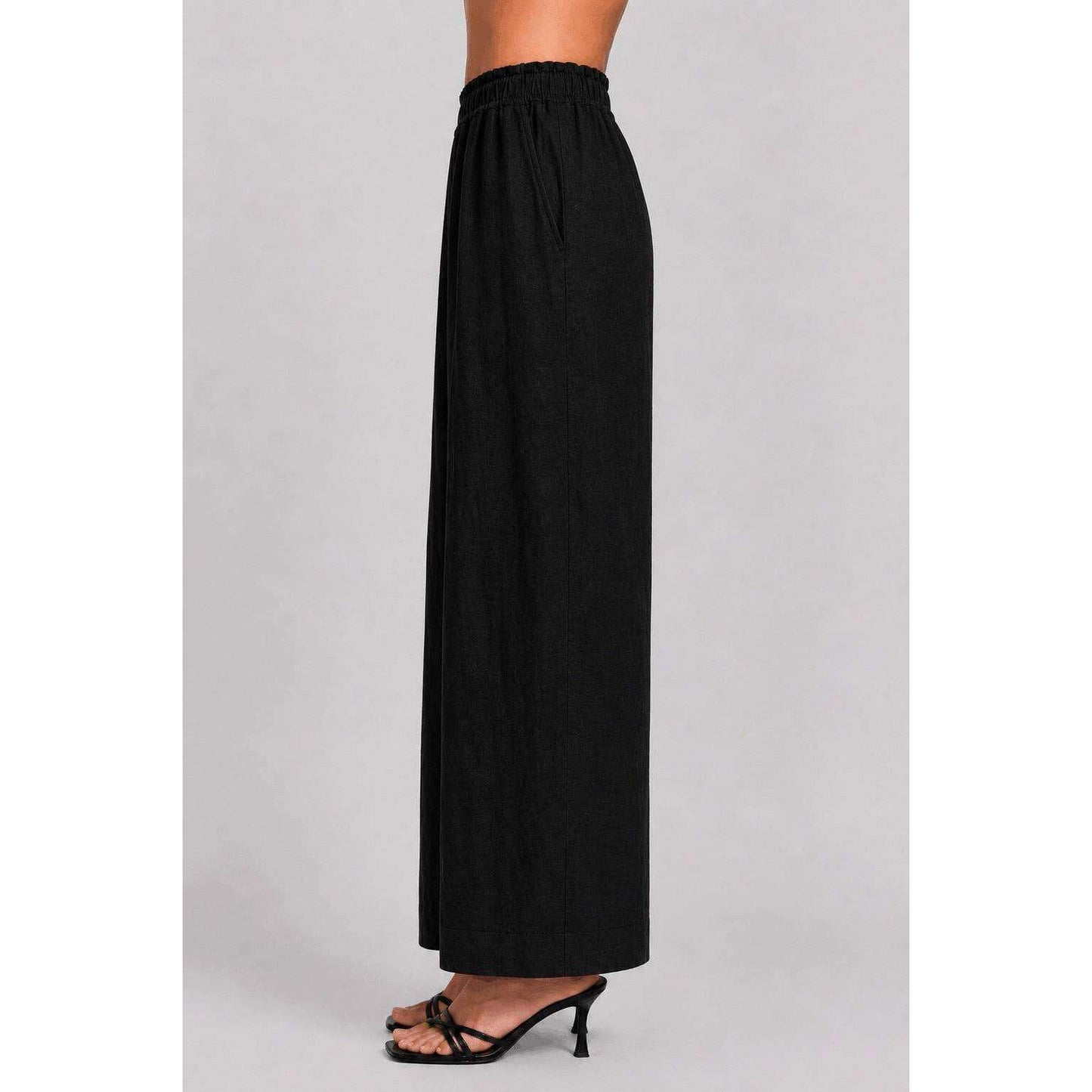 TINA Stephens Italy/Tees By Tina Lola Easy Linen Pant Black, Pants, TINA Stephens Italy/Tees By Tina, Plum Bottom