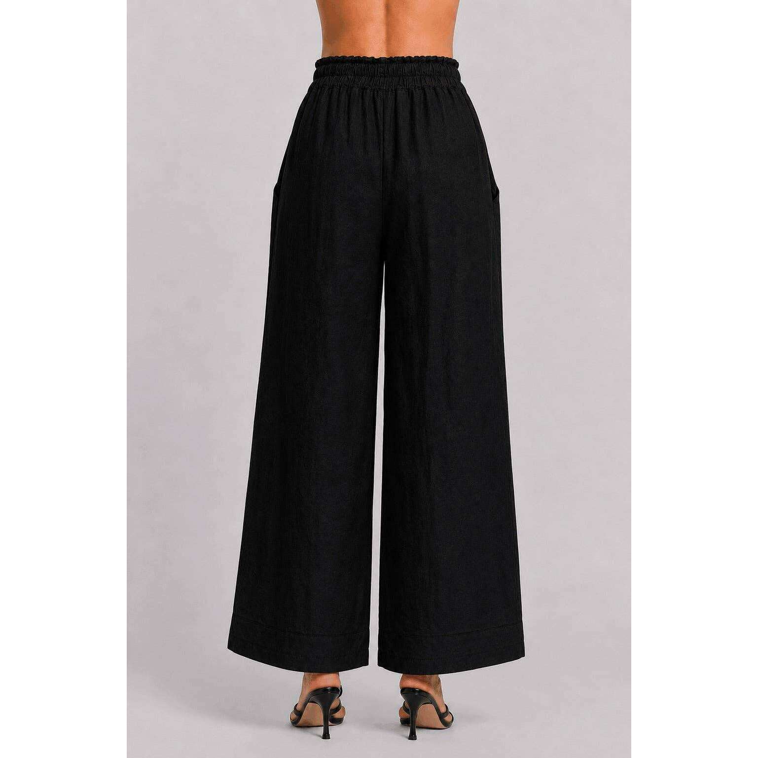 TINA Stephens Italy/Tees By Tina Lola Easy Linen Pant Black, Pants, TINA Stephens Italy/Tees By Tina, Plum Bottom