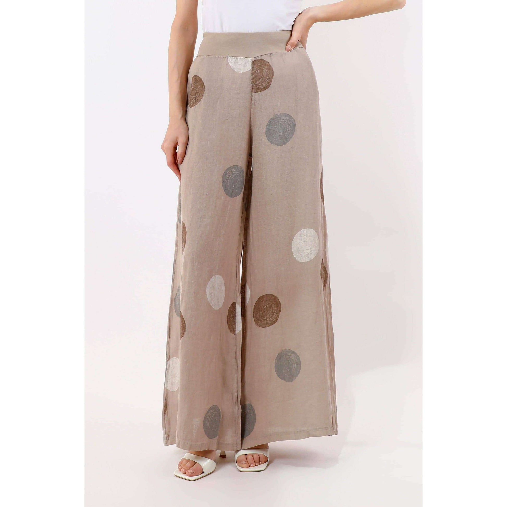 TINA Stephens Italy/Tees By Tina Meri Circle Linen Palazzo Pant Cashmere, Pants, TINA Stephens Italy/Tees By Tina, Plum Bottom