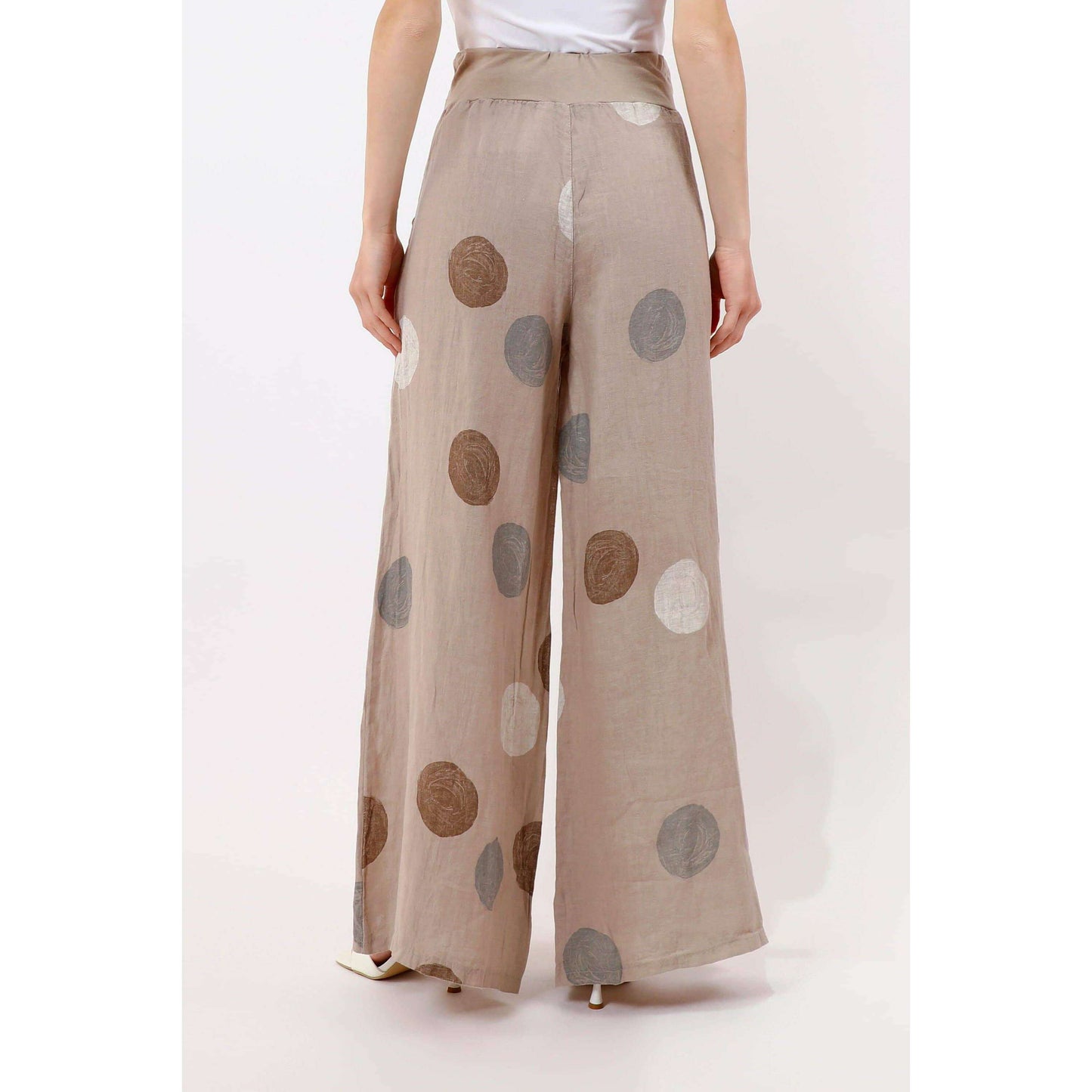 TINA Stephens Italy/Tees By Tina Meri Circle Linen Palazzo Pant Cashmere, Pants, TINA Stephens Italy/Tees By Tina, Plum Bottom
