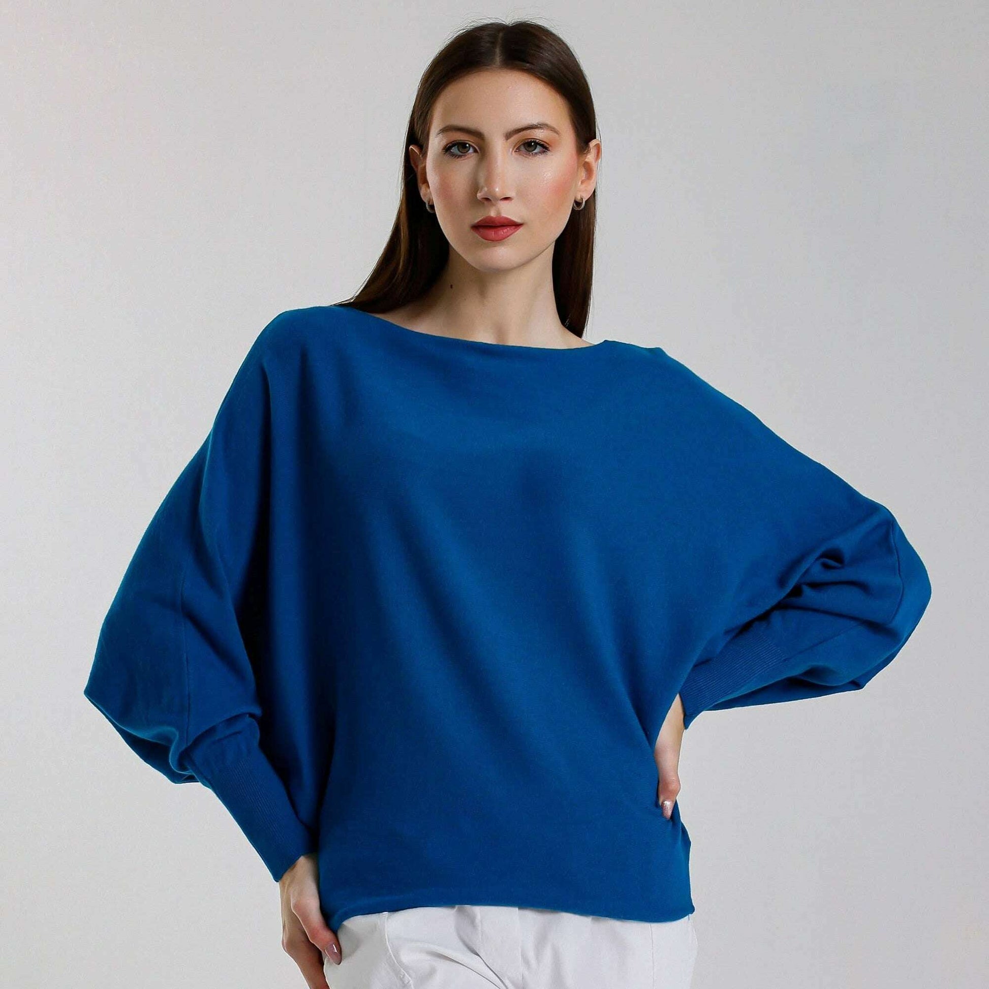 TINA Stephens Italy/Tees By Tina Mylah Seriously Soft Batwing Sweater Teal, Sweater, TINA Stephens Italy/Tees By Tina, Plum Bottom