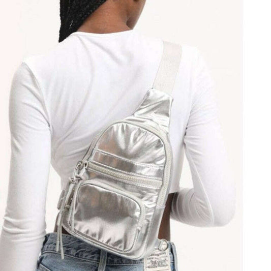 URBAN EXPRESSIONS - Sid Sling Backpack - Silver, Handbags, Urban Expression, Plum Bottom