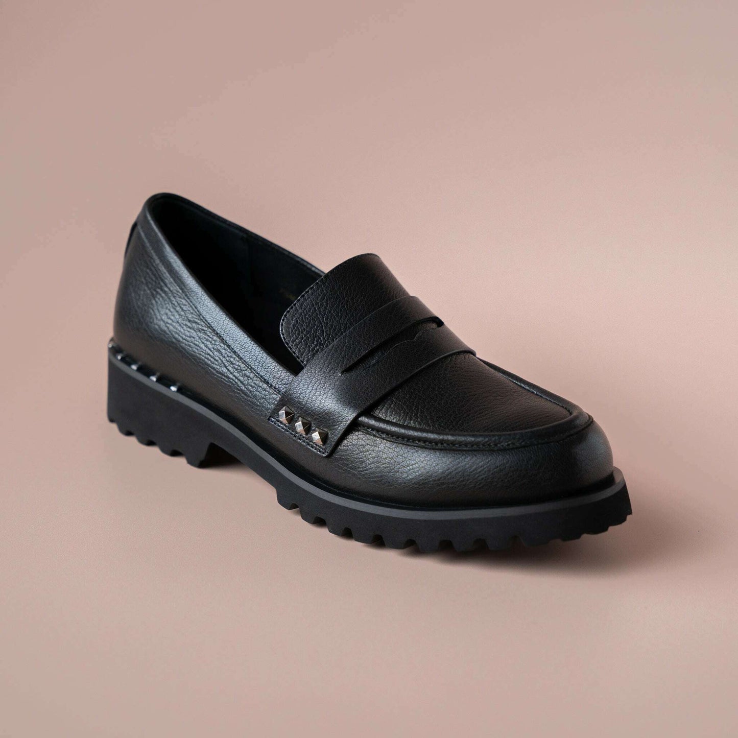 Vaneli - Zona - Black Leather or Chrome, Loafers, Van Eli, Plum Bottom