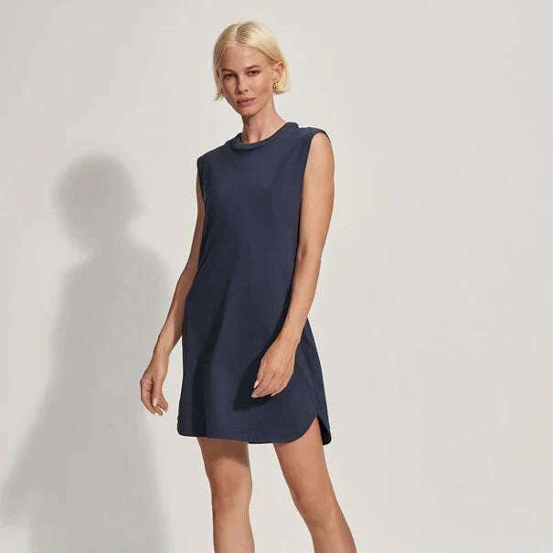 Varley - Naples Sleeveless Dress - Navy, Dresses, VARLEY, Plum Bottom