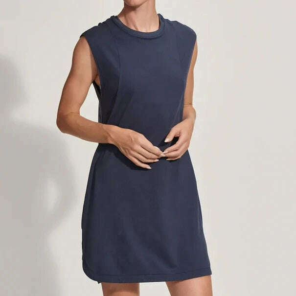 Varley - Naples Sleeveless Dress - Navy, Dresses, VARLEY, Plum Bottom