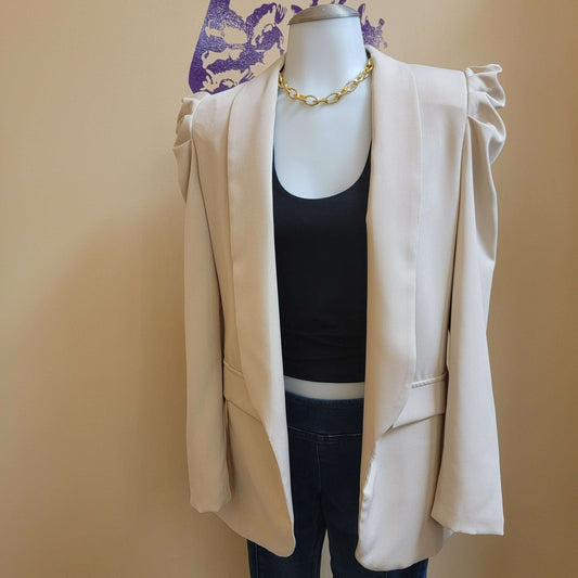 Venti6 - Puffed Sleeve Jacket - Beige, CLOTHING, Venti6, Plum Bottom