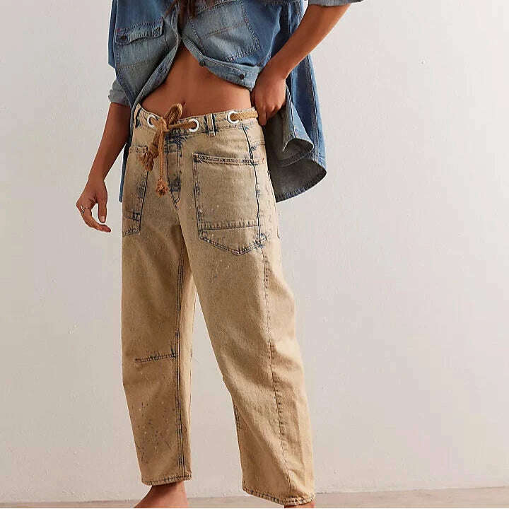 We The Free  - Moxie Pull On BARREL Jean - Cowboy, Pants, Free People, Plum Bottom