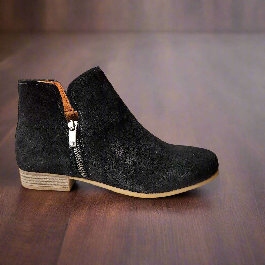 ERIC MICHAEL Isabella Low Ankle Boot, Boots, Eric Michael, Plum Bottom